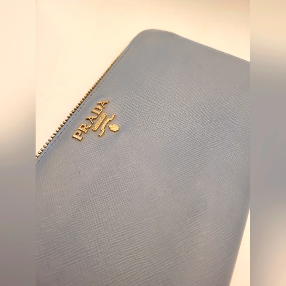 PRADA Saffiano Metal Zip Around Astrale Wallet